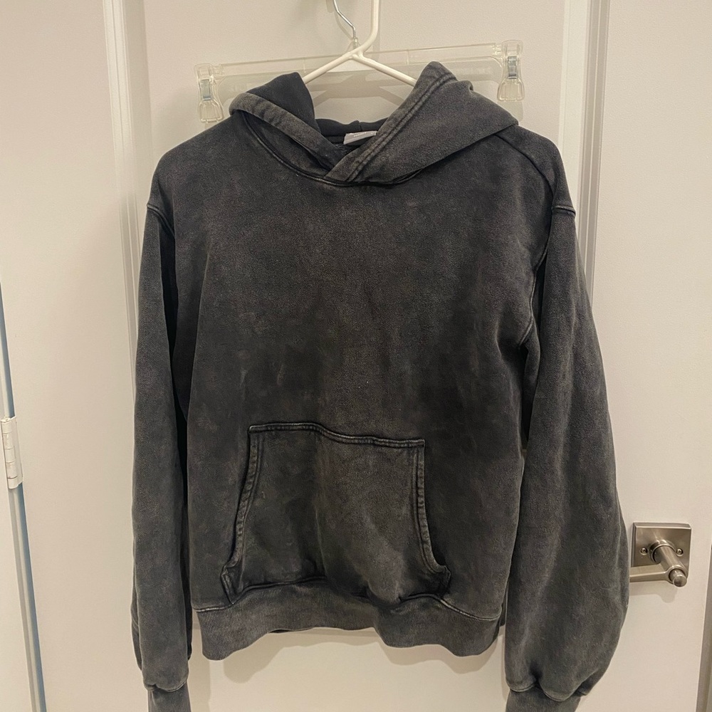 Aritzia Washed Charcoal Gray Hoodie Sweatshirt